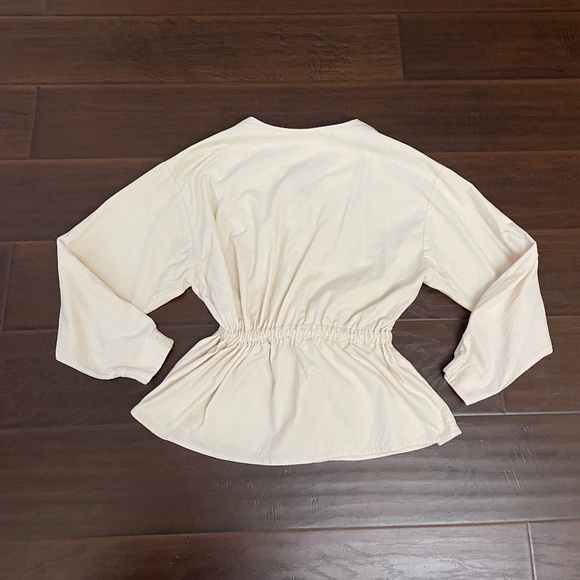 Niko And... Women's Ivory Corduroy Relaxed Japanese fashion top blouse Sz 4 (L) - Picture 2 of 11
